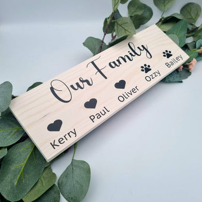 Our Family Personalised Name Sign