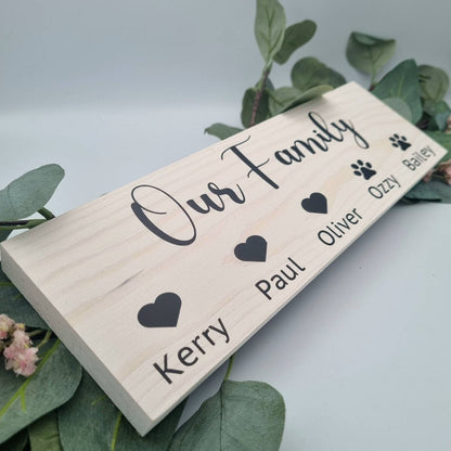 Our Family Personalised Name Sign