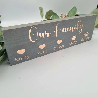 Personalised Wooden Plaque Family Name Sign
