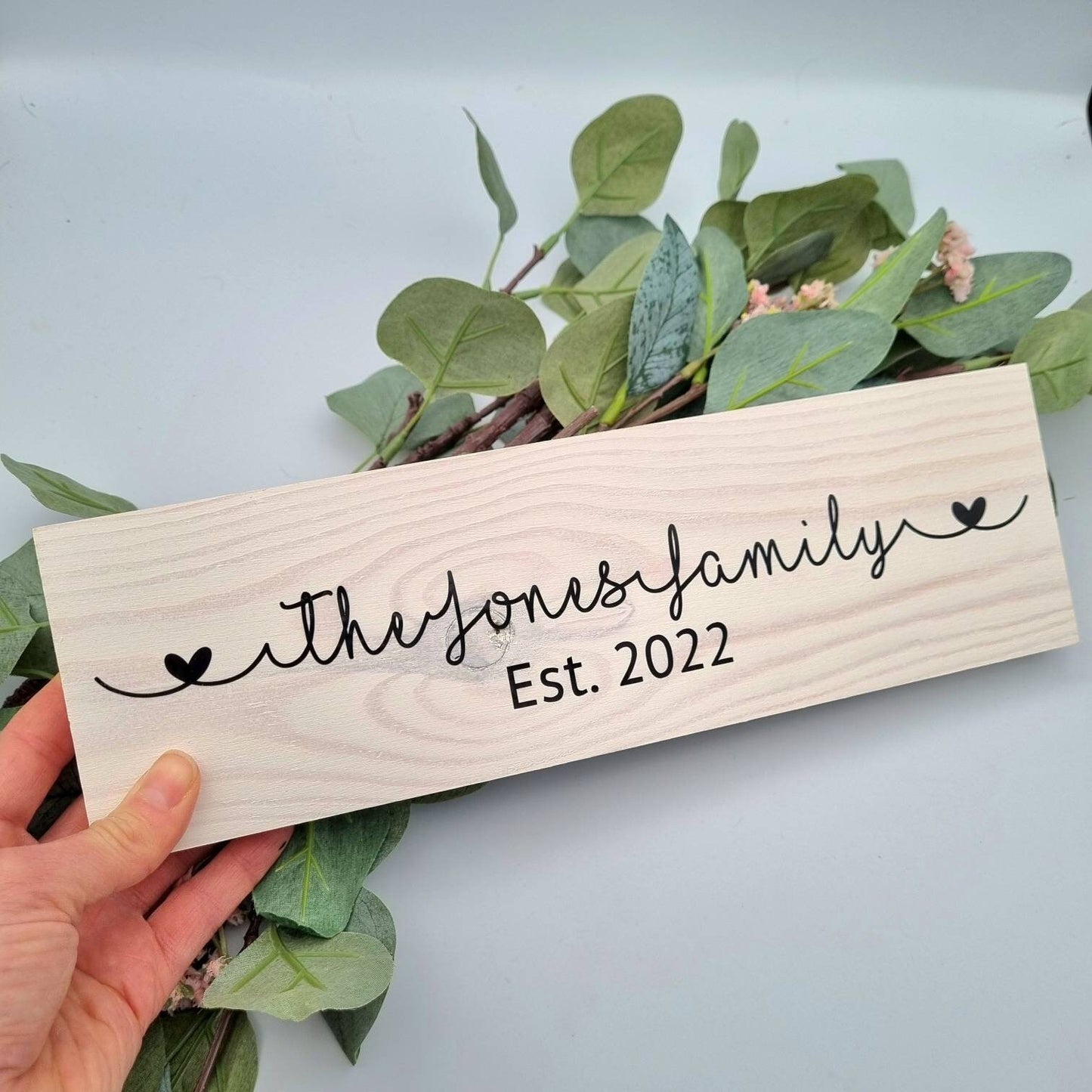 Wooden Family Name Sign, 5th Wedding Anniversary Gift