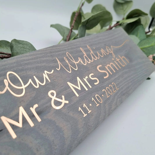 Personalised Our wedding Mr and Mrs wedding sign, Mr and Mr sign, Mrs and Mrs sign