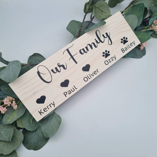 Our Family Personalised Name Sign