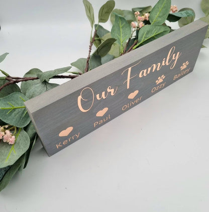 Personalised Wood Sign Our Family