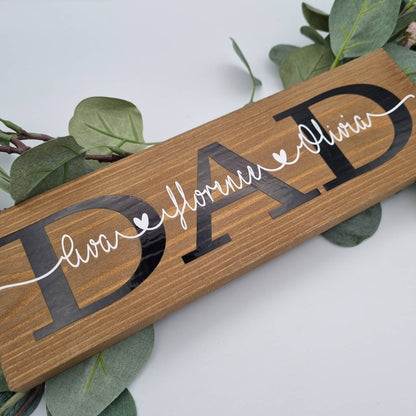 Personalised Dad Sign with Children's Names