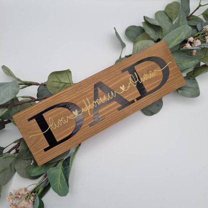 Personalised Dad Sign with Children's Names