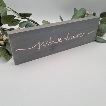 Couples Name Personalised Wooden Sign