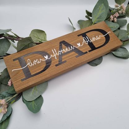 Personalised Dad Sign with Children's Names
