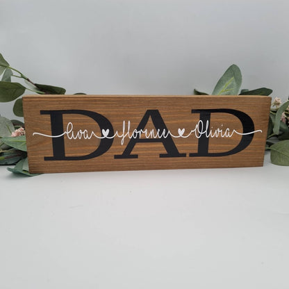Personalised Dad Sign with Children's Names