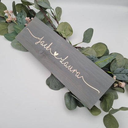 Couples Name Personalised Wooden Sign