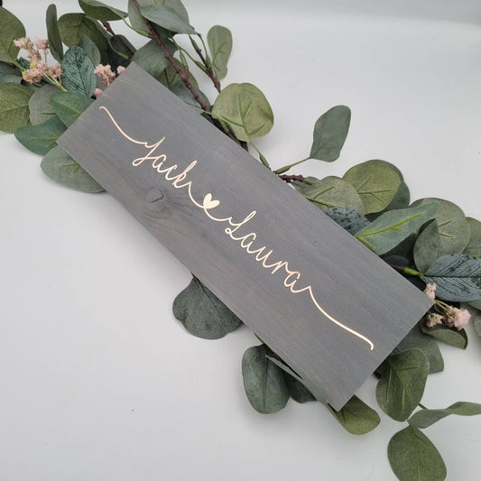 Couples Name Personalised Wooden Sign