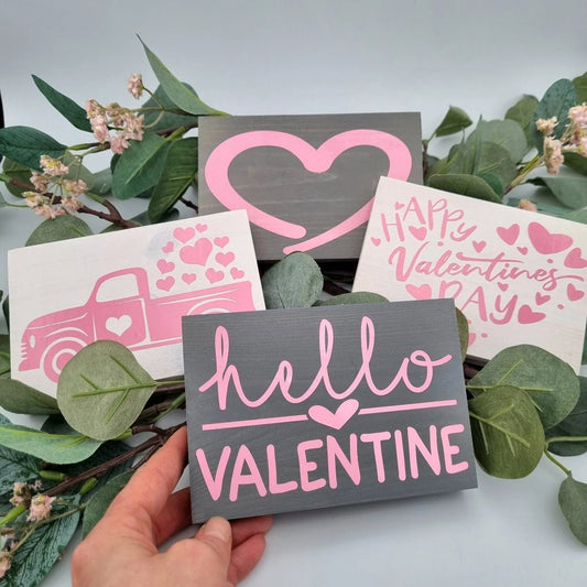 Valentines day wooden tiered tray mini sign decorations