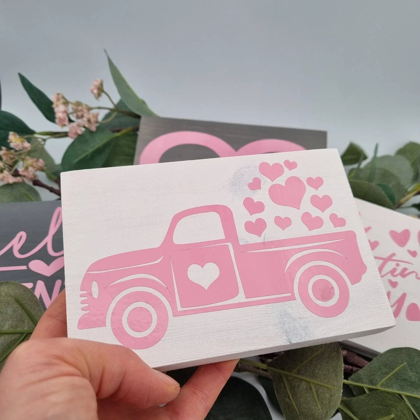 Valentines day wooden tiered tray mini sign decorations