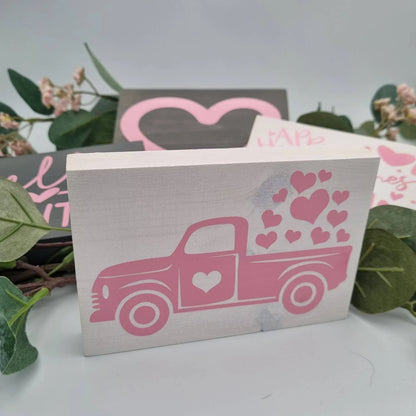 Valentines day wooden tiered tray mini sign decorations