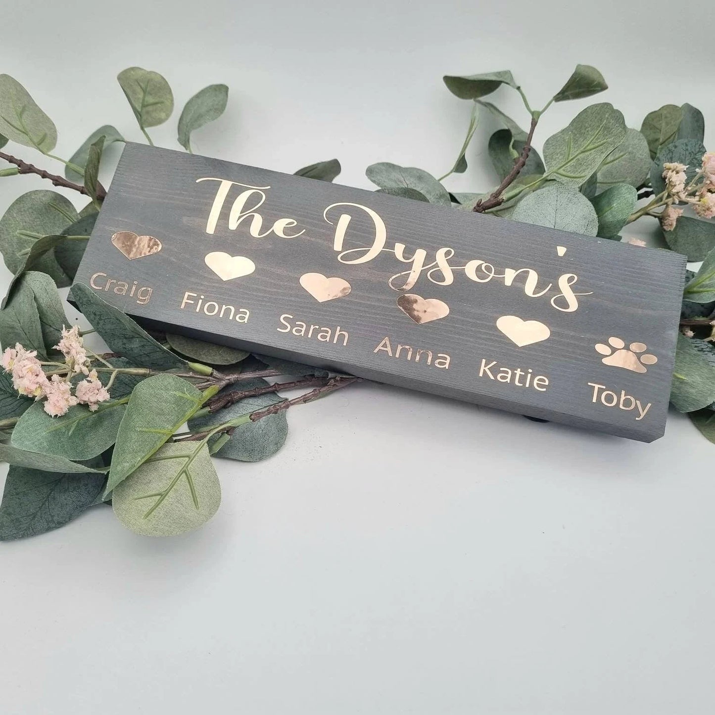 Personalised Family Name Wooden Sign