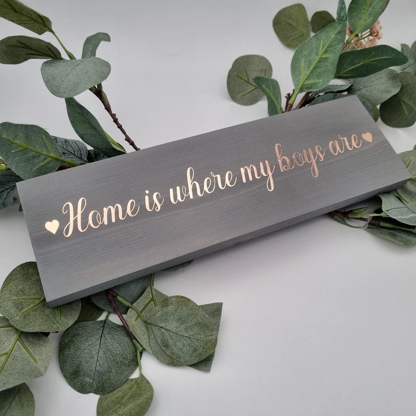 Customised Home is Where My girls are wooden family name sign, Home is Where My Boys are