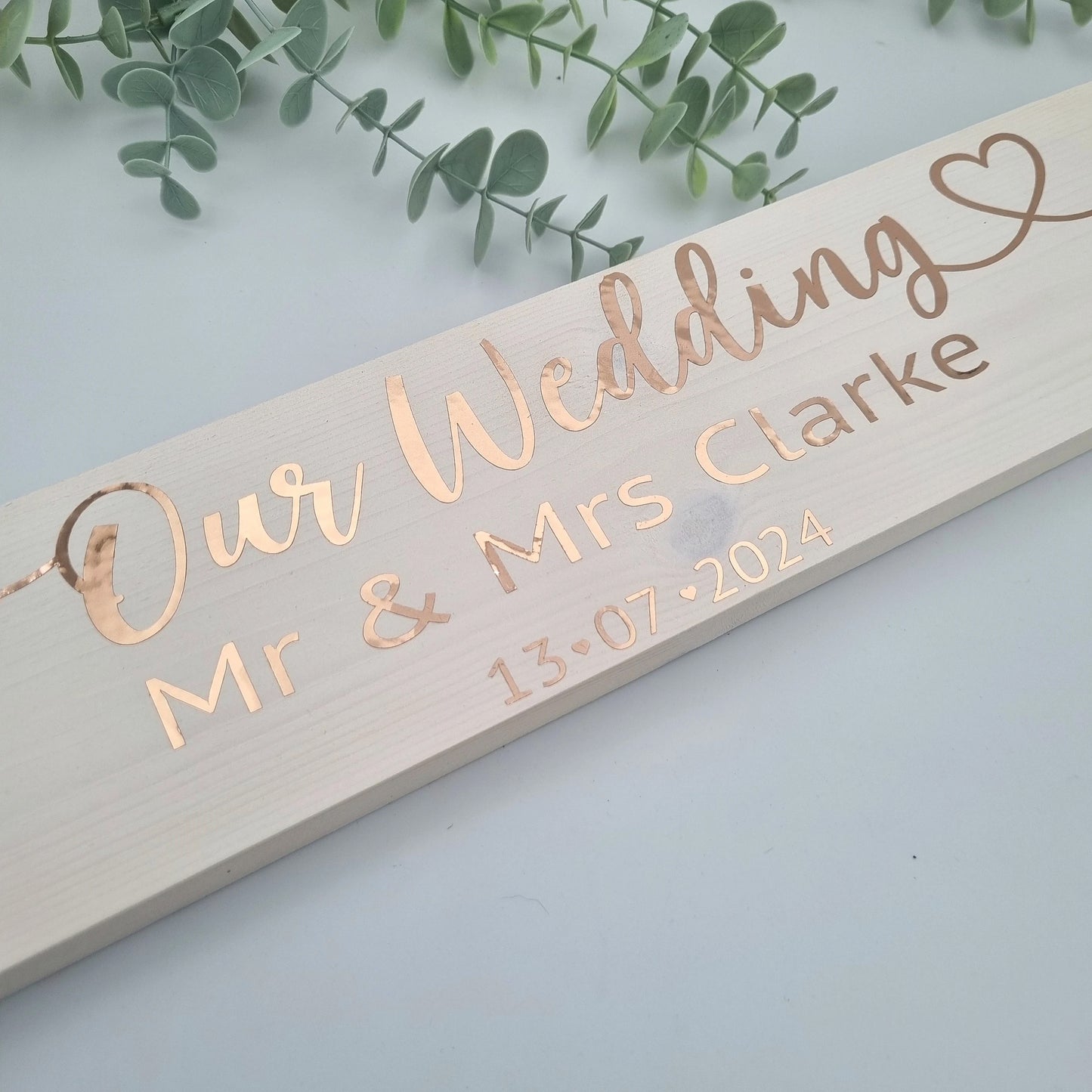 Our wedding personalised wooden sign