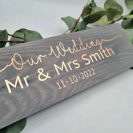 Personalised Our wedding Mr and Mrs wedding sign, Mr and Mr sign, Mrs and Mrs sign