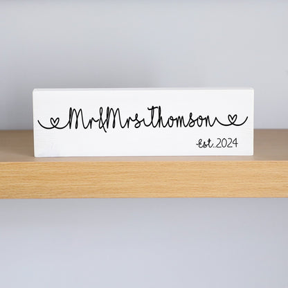 Mr and Mrs Sign Personalised Sign, 5th Wedding Anniversary Gift