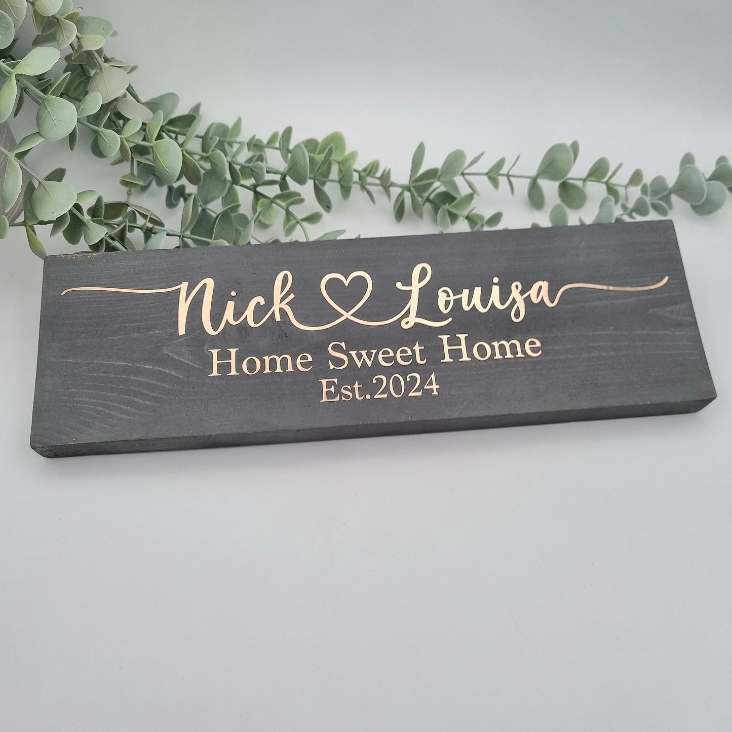 Personalised Home Sweet Home Wooden Plaque for New Home Gift
