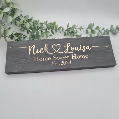 Personalised Home Sweet Home Wooden Plaque for New Home Gift