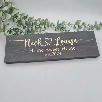 Home Sweet Home Personalised Wooden Sign