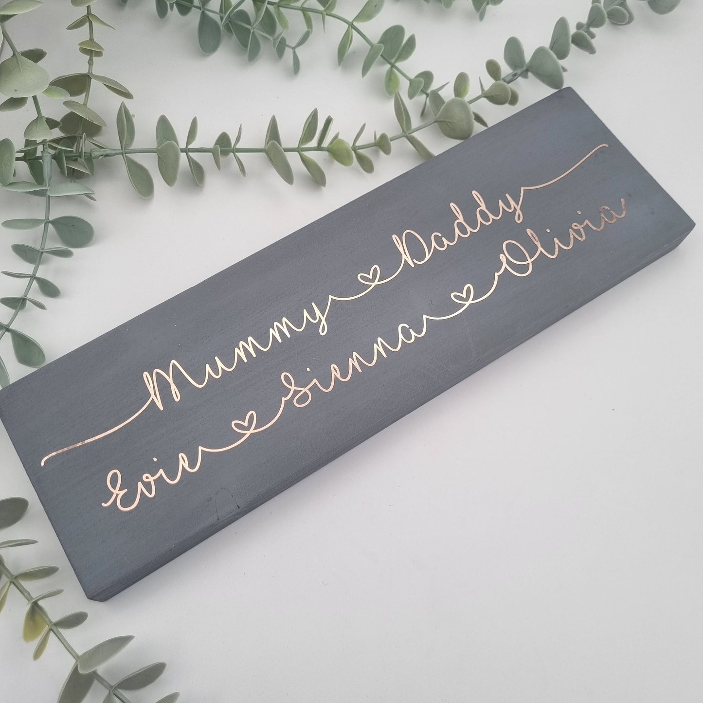 Personalised Wooden Family Name sign
