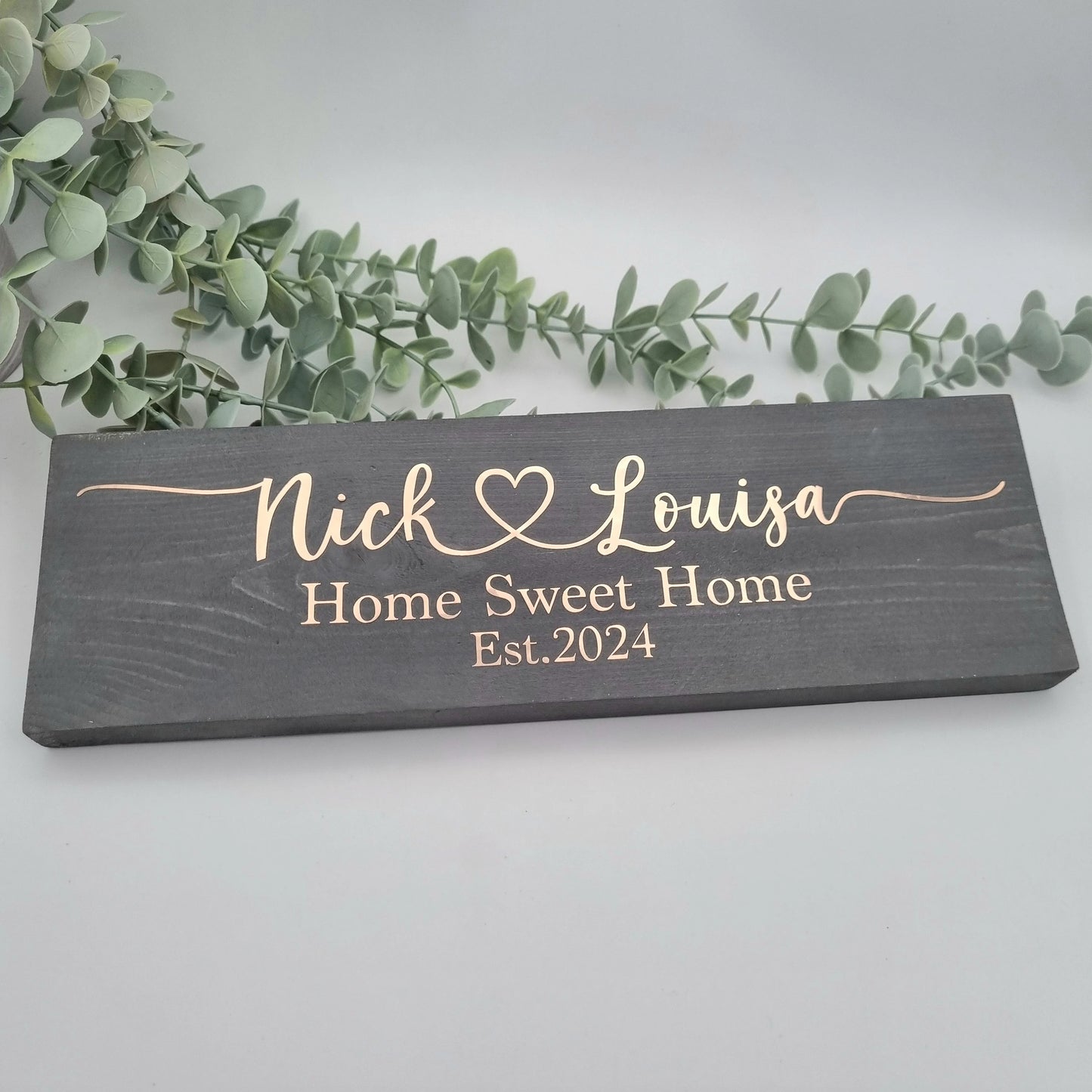 Personalised Home Sweet Home Wooden Plaque for New Home Gift