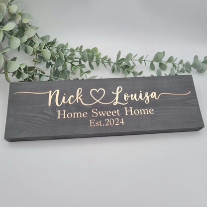 Home Sweet Home Personalised Wooden Sign