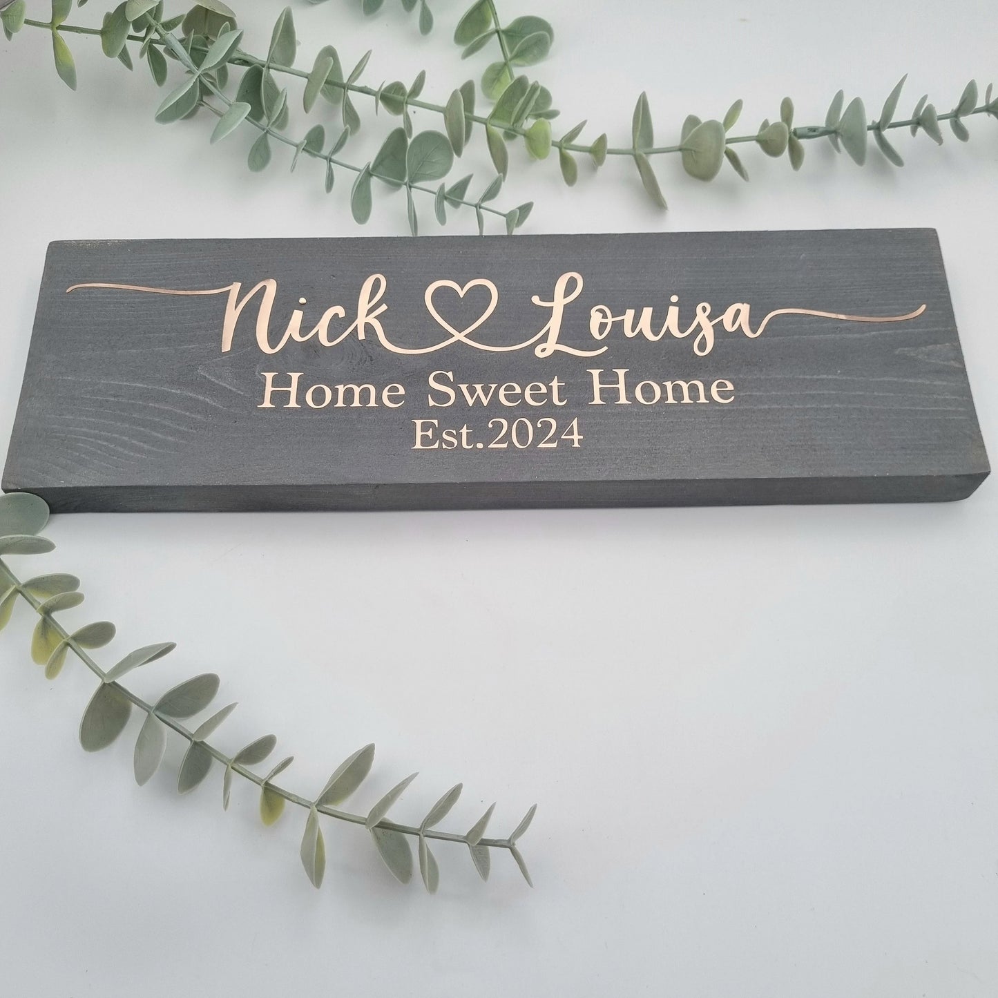 Personalised Home Sweet Home Wooden Plaque for New Home Gift