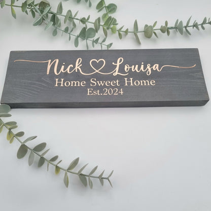 Home Sweet Home Personalised Wooden Sign