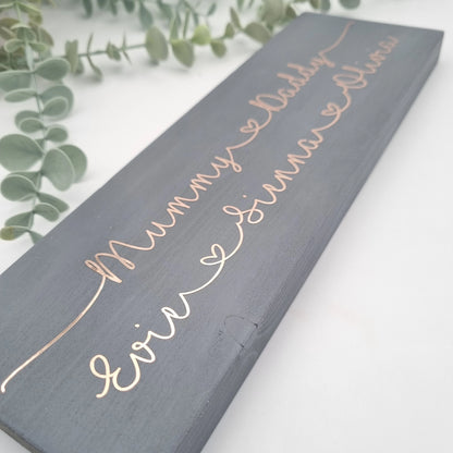 Personalised Wooden Family Name sign