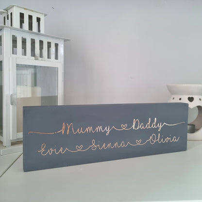 Personalised Wooden Family Name sign