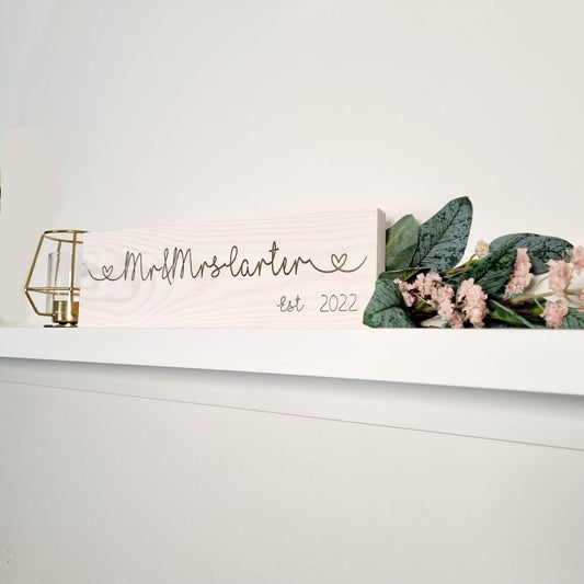 Mr and Mrs Sign Personalised Sign, 5th Wedding Anniversary Gift
