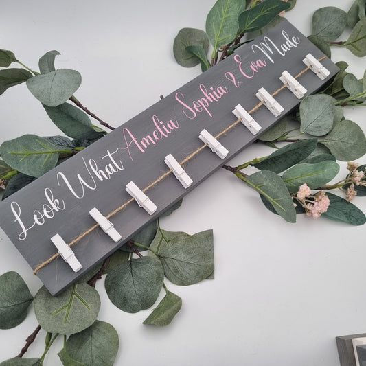 Look What I Made Kids Art Display With Clips