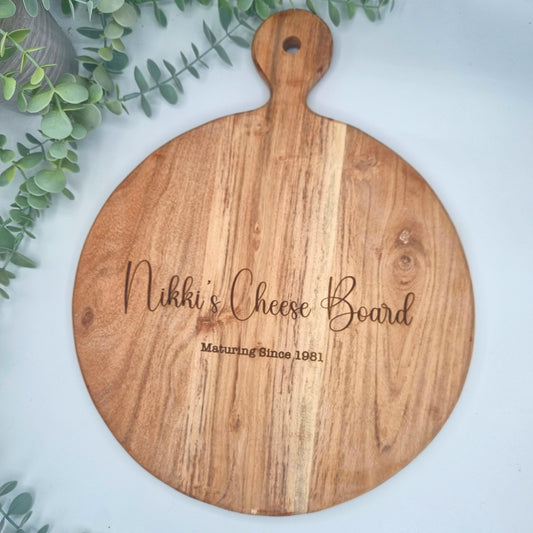 Personalised wooden Cheese Board serving platter - Add your own words
