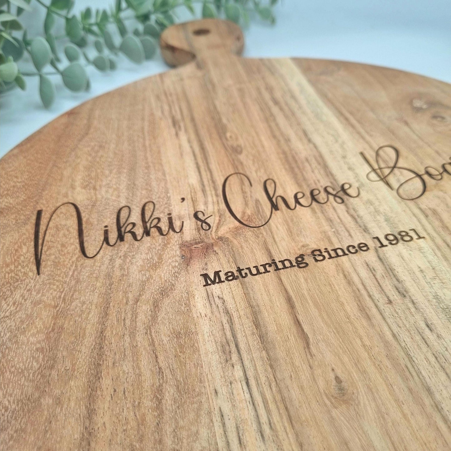 Personalised wooden Cheese Board serving platter - Add your own words