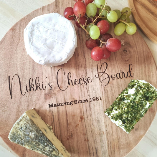 Personalised wooden Cheese Board serving platter - Add your own words
