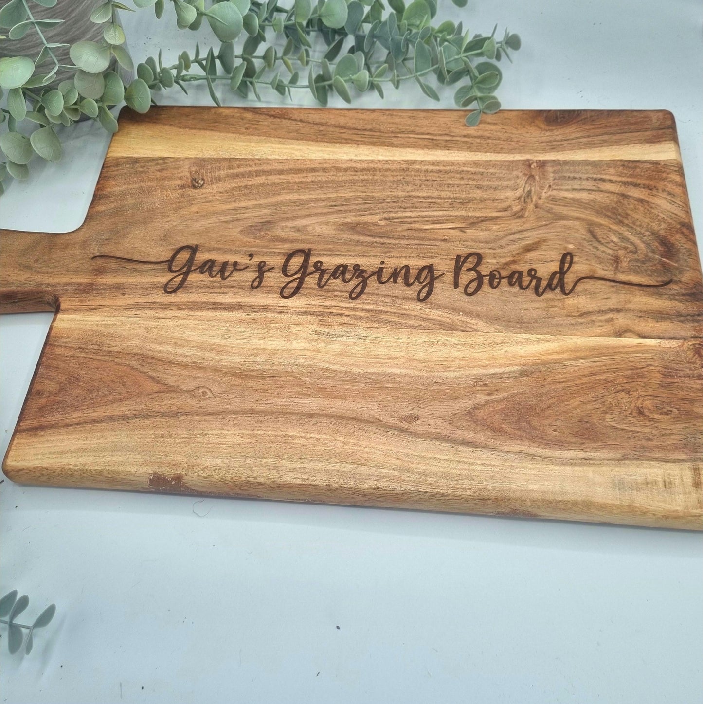 Personalised Engraved Rustic Acacia Wood Grazing Board