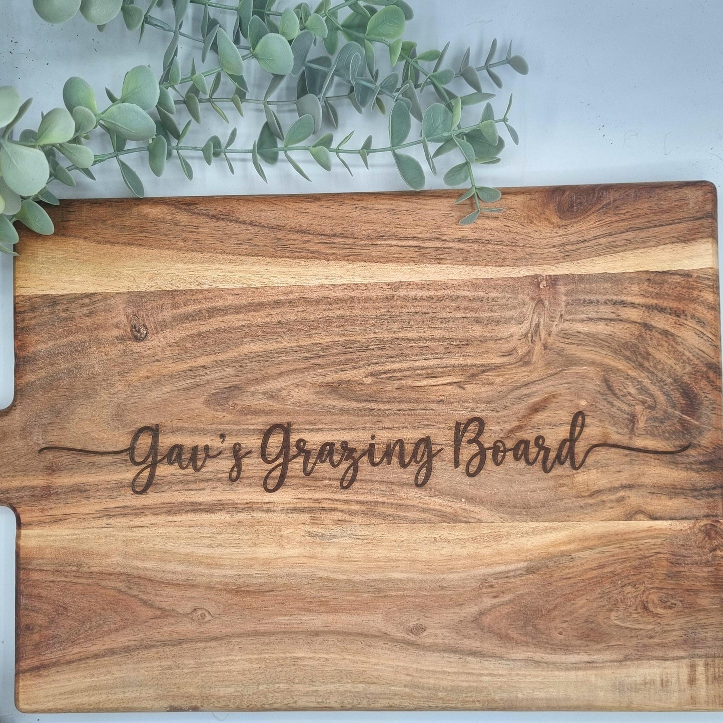 Personalised Engraved Rustic Acacia Wood Grazing Board