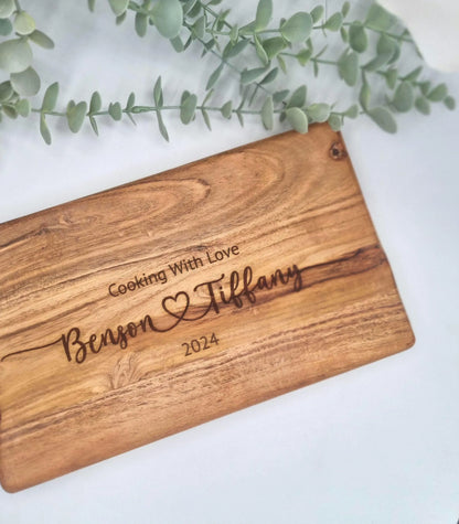 Personalised Engraved Rustic Acacia Wood Chopping Board