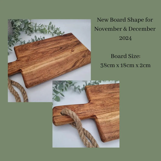 Personalised Engraved Rustic Acacia Wood Chopping Board
