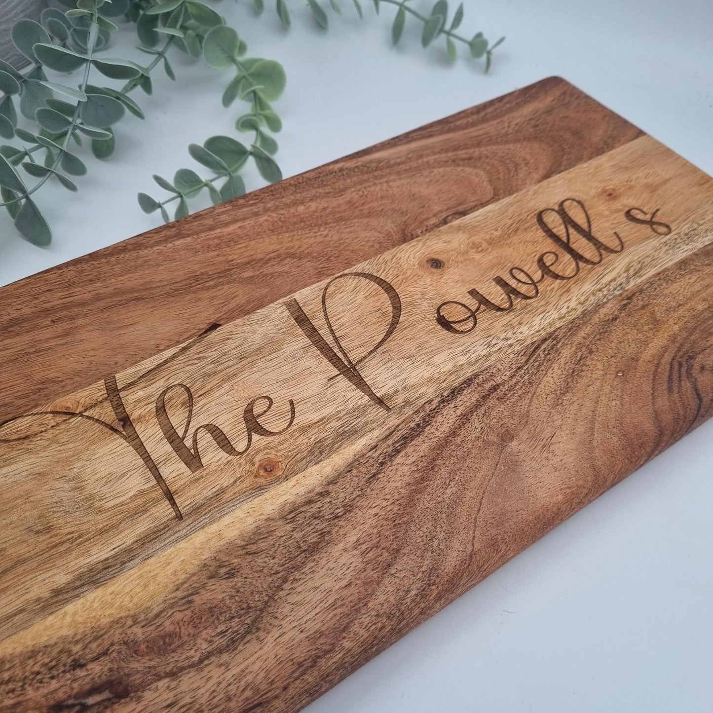 Personalised Engraved Acacia Rustic Wood Serving Board - Add your own wording