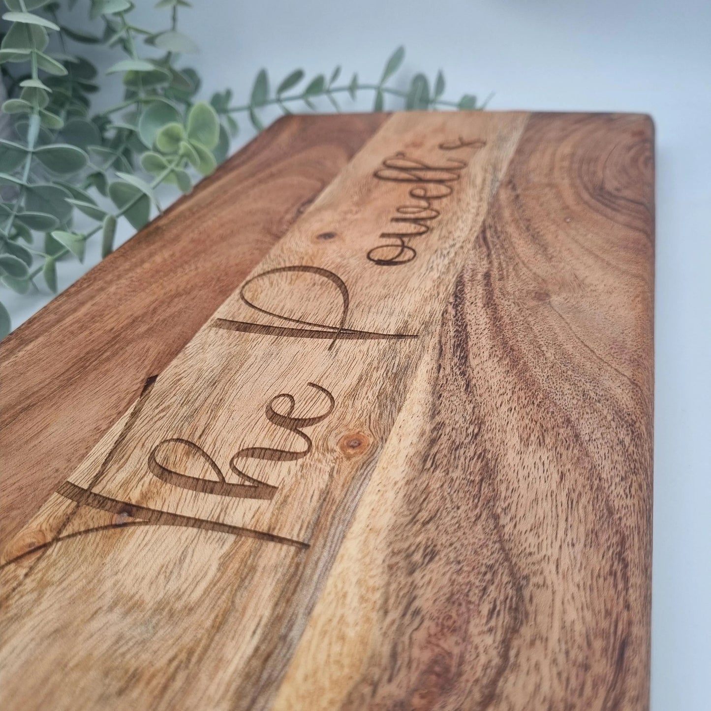Personalised Engraved Acacia Rustic Wood Serving Board - Add your own wording