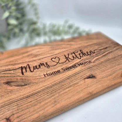 Personalised Engraved Acacia Rustic Wood Serving Board