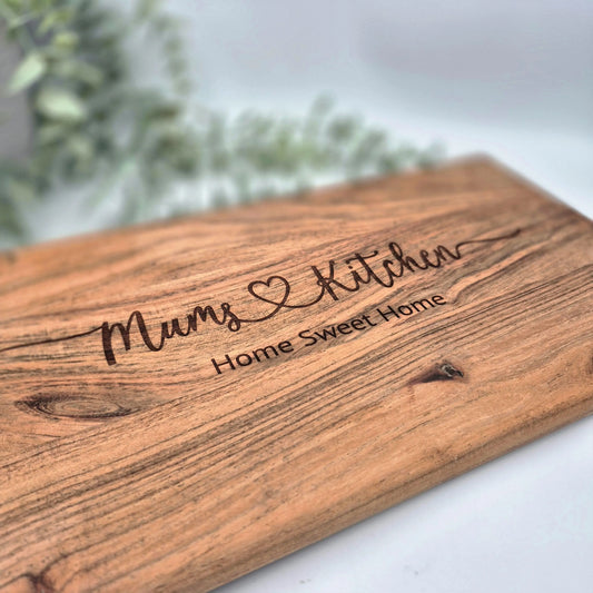 Personalised Engraved Acacia Rustic Wood Serving Board