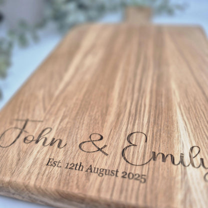 Personalised Rustic Oak Chopping Board -Add your own wording.