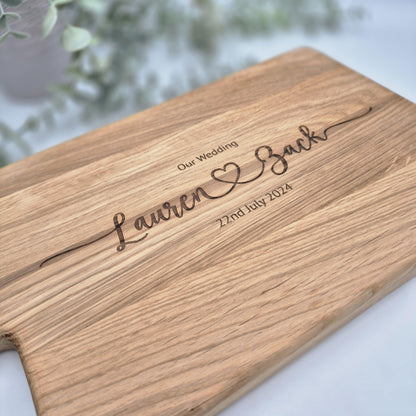 Personalised Rustic Oak Chopping Board  -Add your own words
