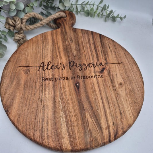 Personalised Engraved Rustic Acacia Wooden Cutting Board