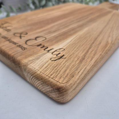 Personalised Rustic Oak Chopping Board -Add your own wording.