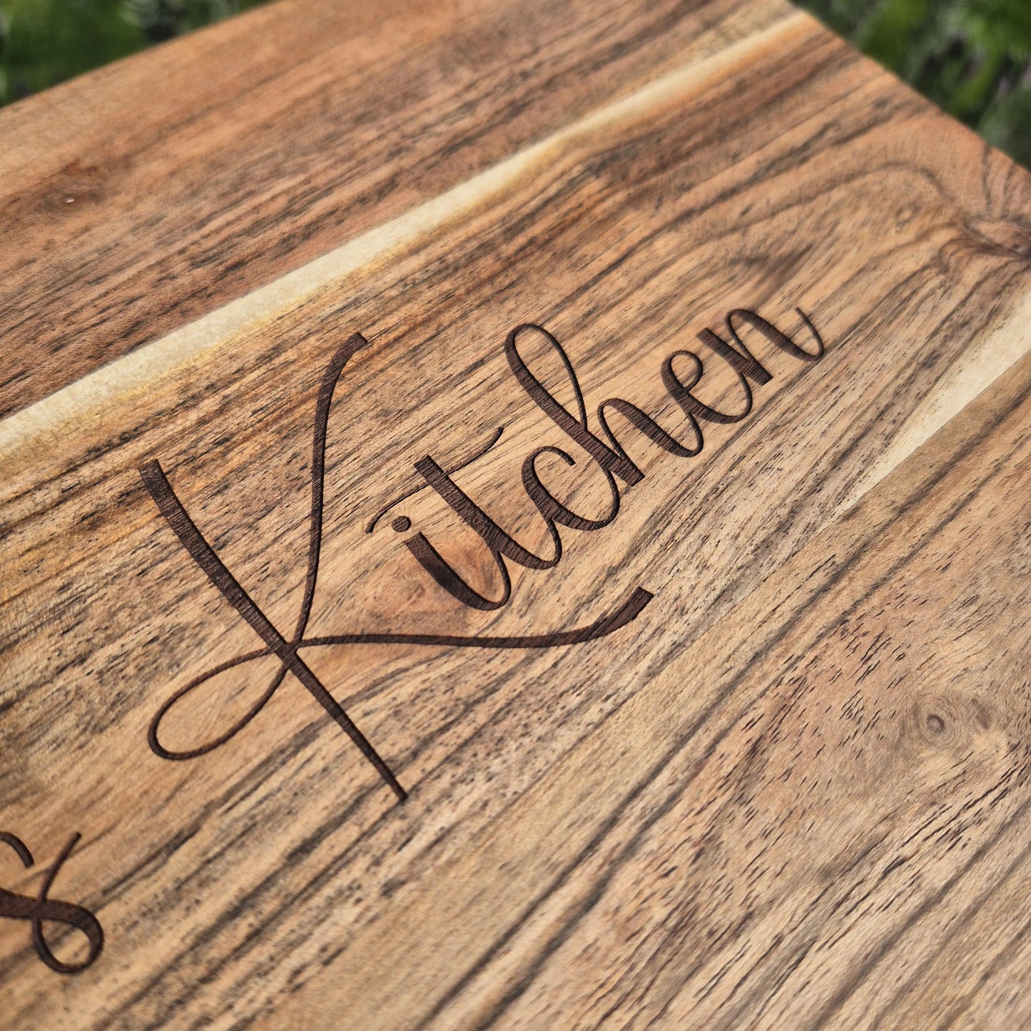 Personalised Engraved Acacia Rustic Wood Serving Board - Add your own wording